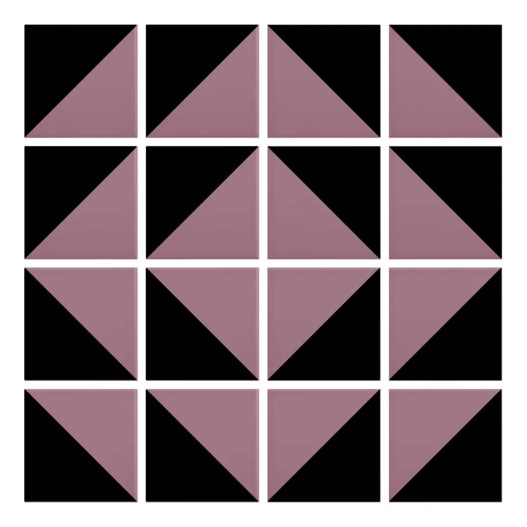 Patrón 7 de colocación de Azulejo Trigone Color 10x10 Rosa Malva Mate