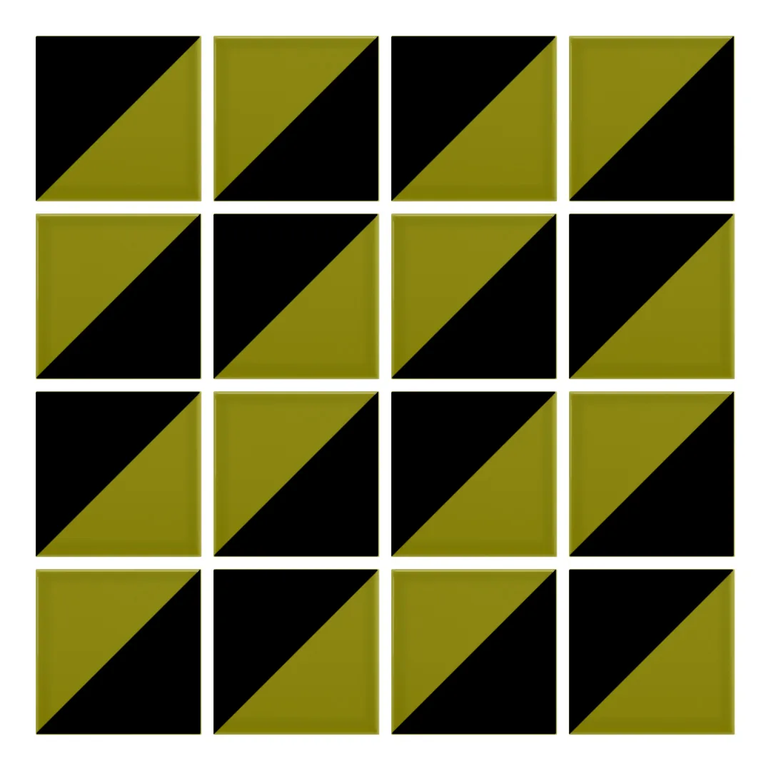 Patrón 2 de colocación de Azulejo Trigone Color 10x10 Verde Aguacate Brillo