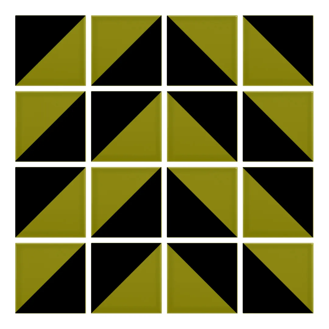 Patrón 4 de colocación de Azulejo Trigone Color 10x10 Verde Aguacate Brillo