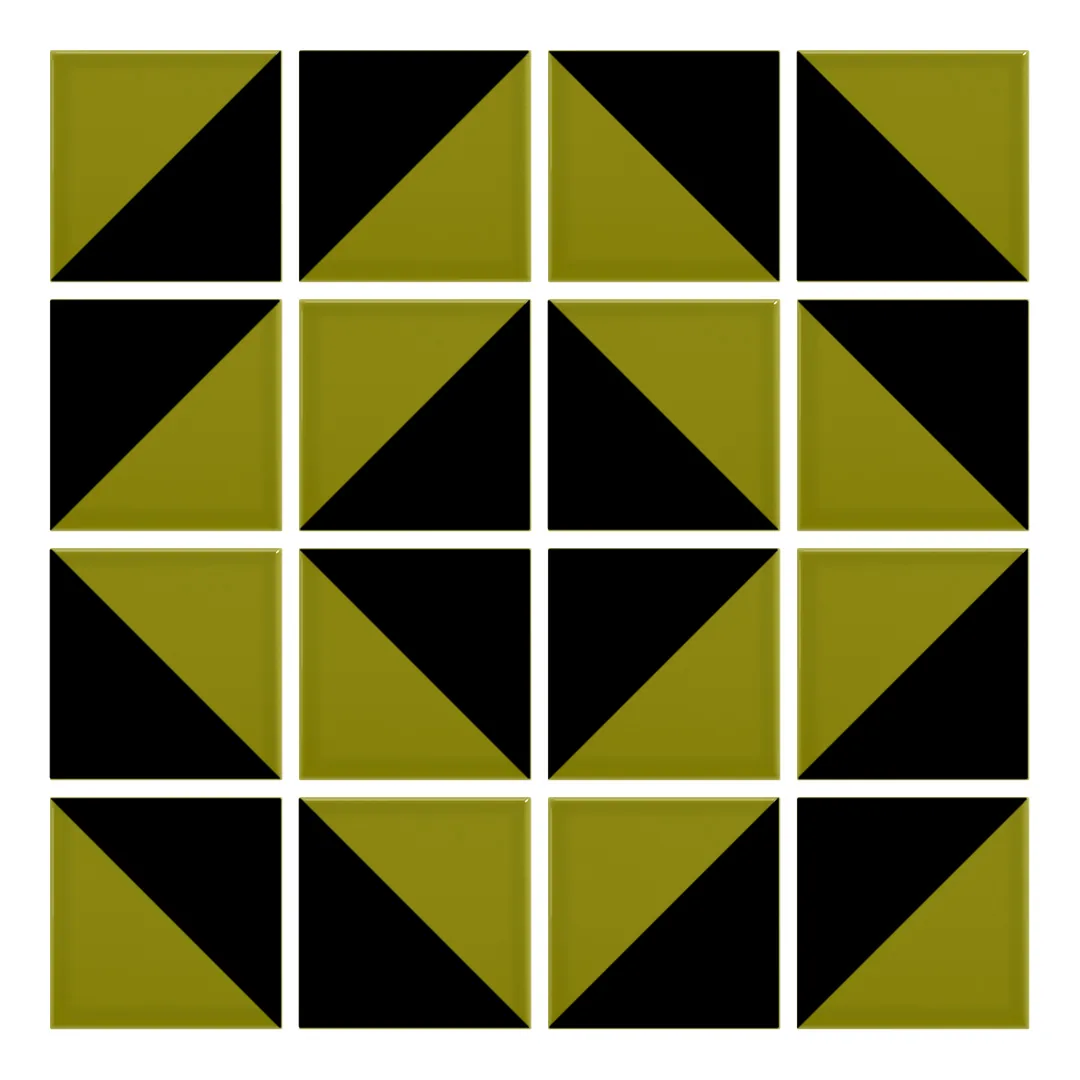 Patrón 5 de colocación de Azulejo Trigone Color 10x10 Verde Aguacate Brillo