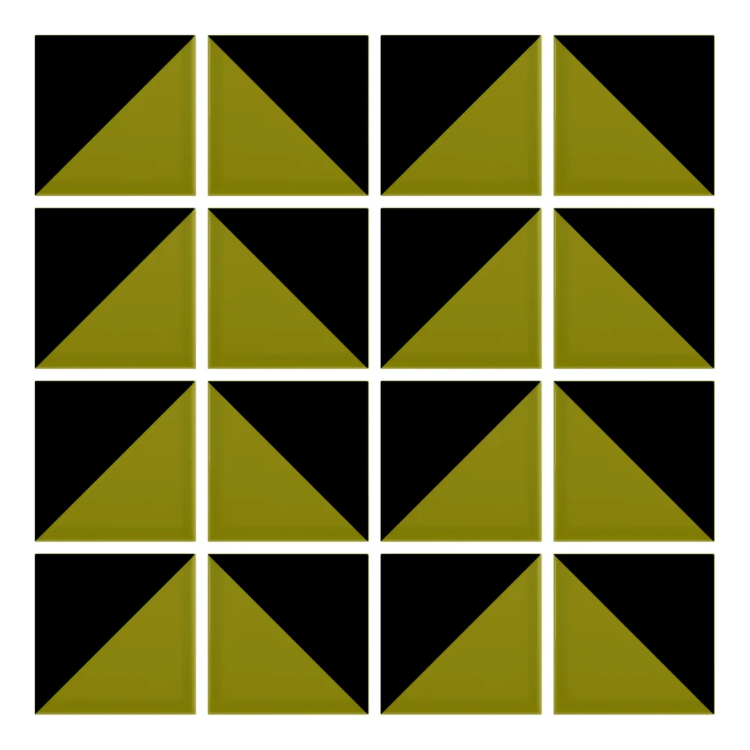Patrón 6 de colocación de Azulejo Trigone Color 10x10 Verde Aguacate Brillo