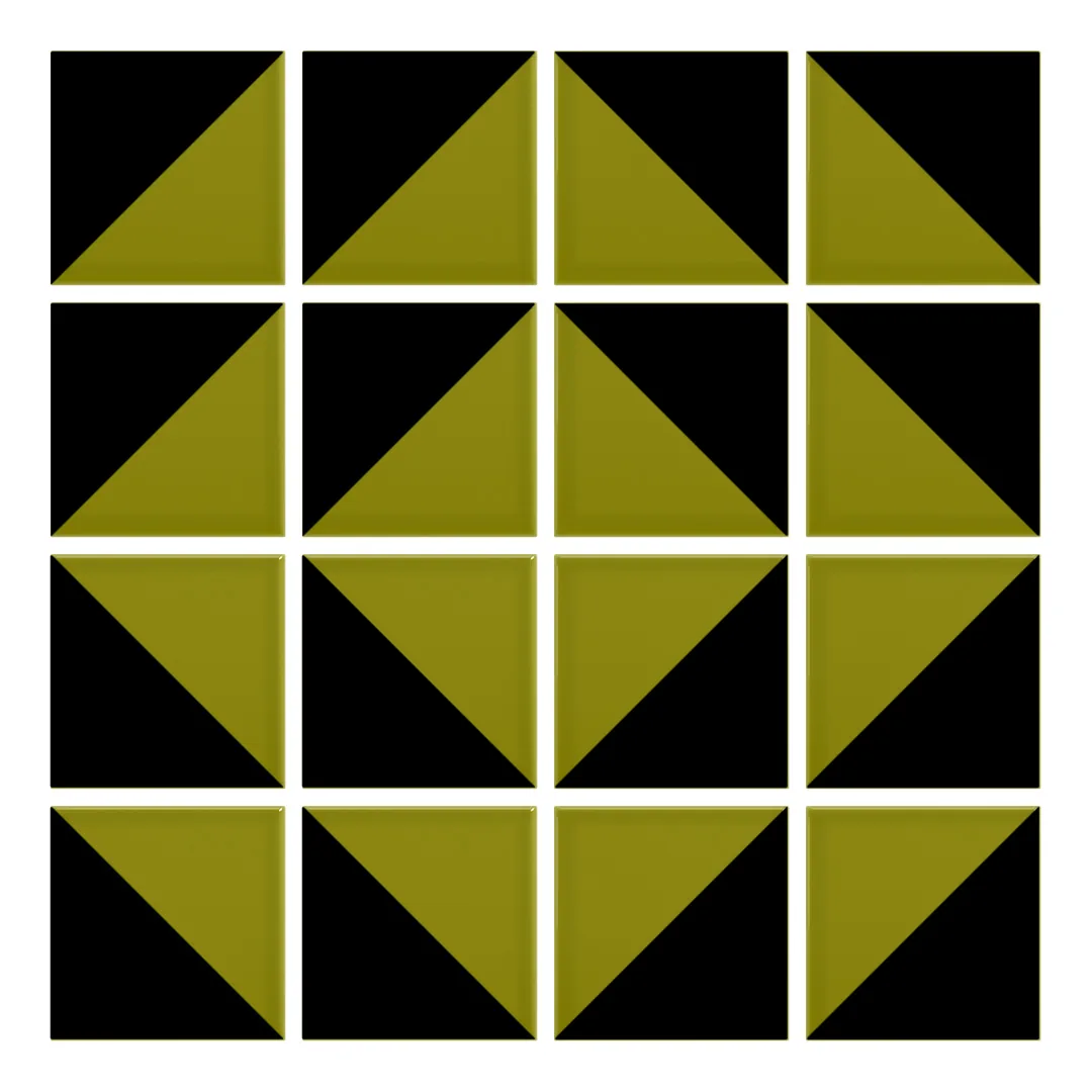 Patrón 7 de colocación de Azulejo Trigone Color 10x10 Verde Aguacate Brillo