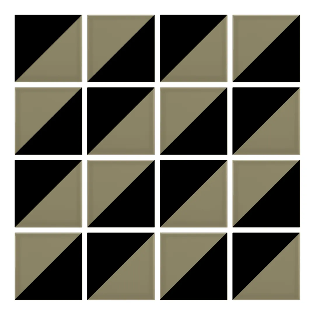 Patrón 2 de colocación de Azulejo Trigone Color 10x10 Verde Brillo