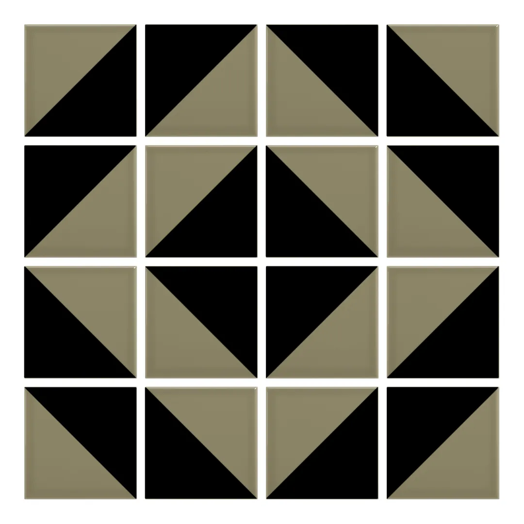 Patrón 5 de colocación de Azulejo Trigone Color 10x10 Verde Brillo