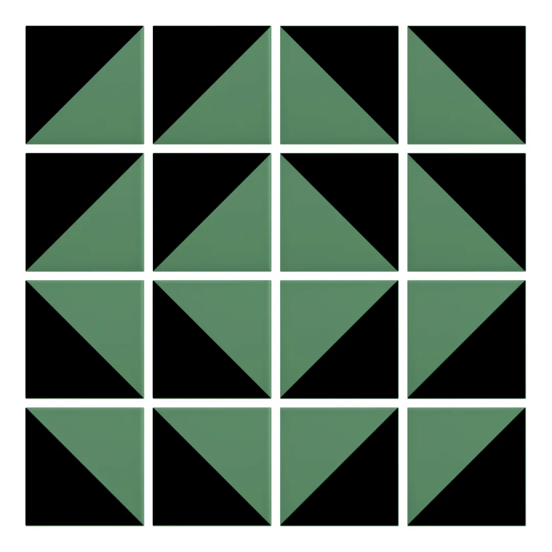 Patrón 7 de colocación de Azulejo Trigone Color 10x10 Verde Mate