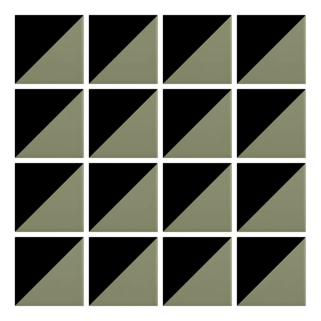 Patrón 1 de colocación de Azulejo Trigone Color 10x10 Verde Oliva Mate