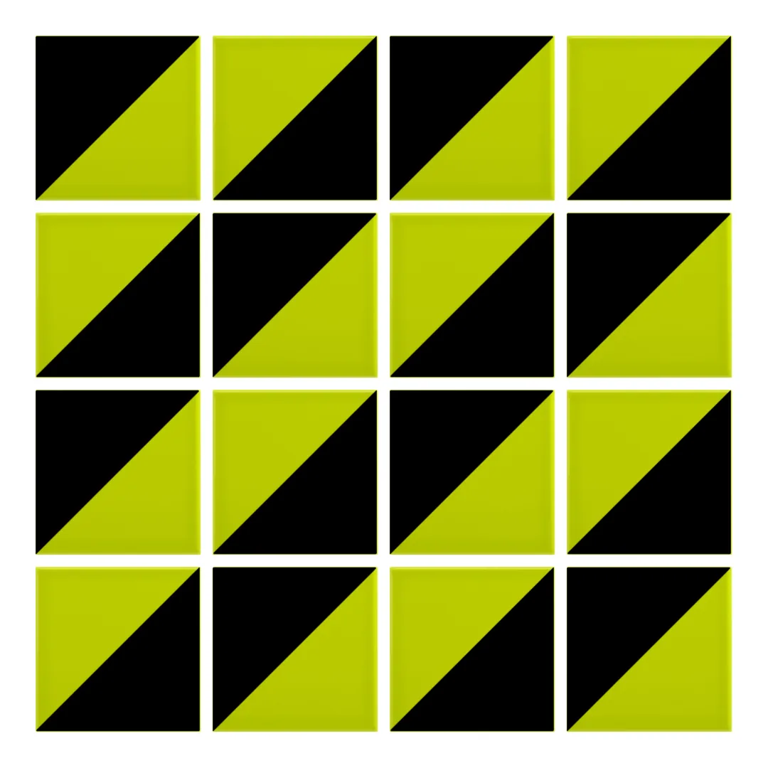 Patrón 2 de colocación de Azulejo Trigone Color 10x10 Verde Pistacho Brillo