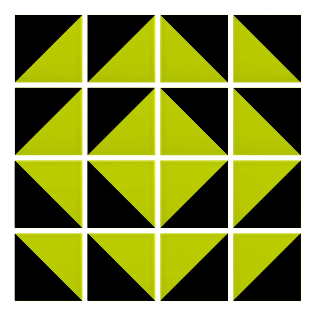 Patrón 7 de colocación de Azulejo Trigone Color 10x10 Verde Pistacho Brillo
