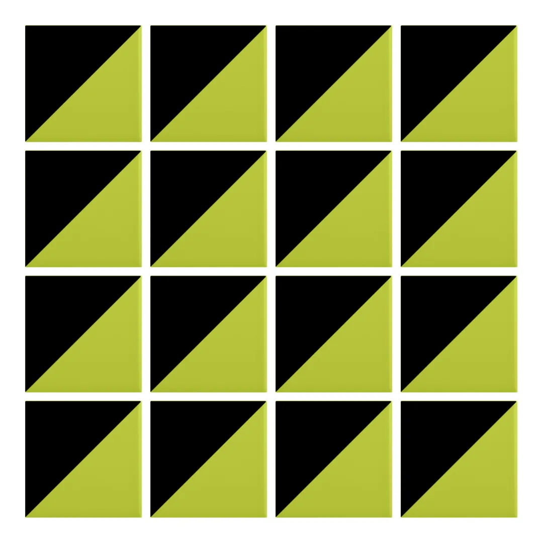 Patrón 1 de colocación de Azulejo Trigone Color 10x10 Verde Pistacho Mate