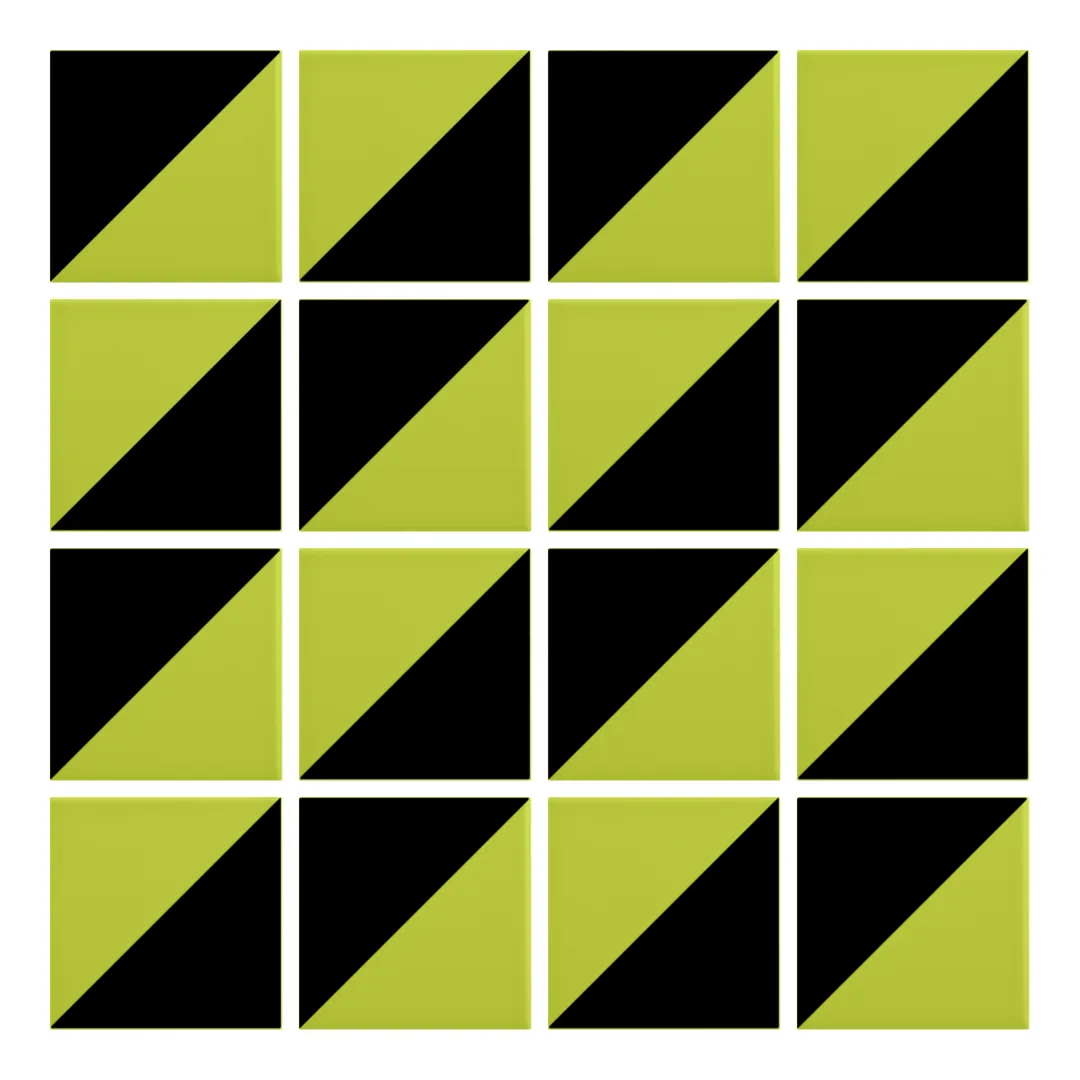 Patrón 2 de colocación de Azulejo Trigone Color 10x10 Verde Pistacho Mate