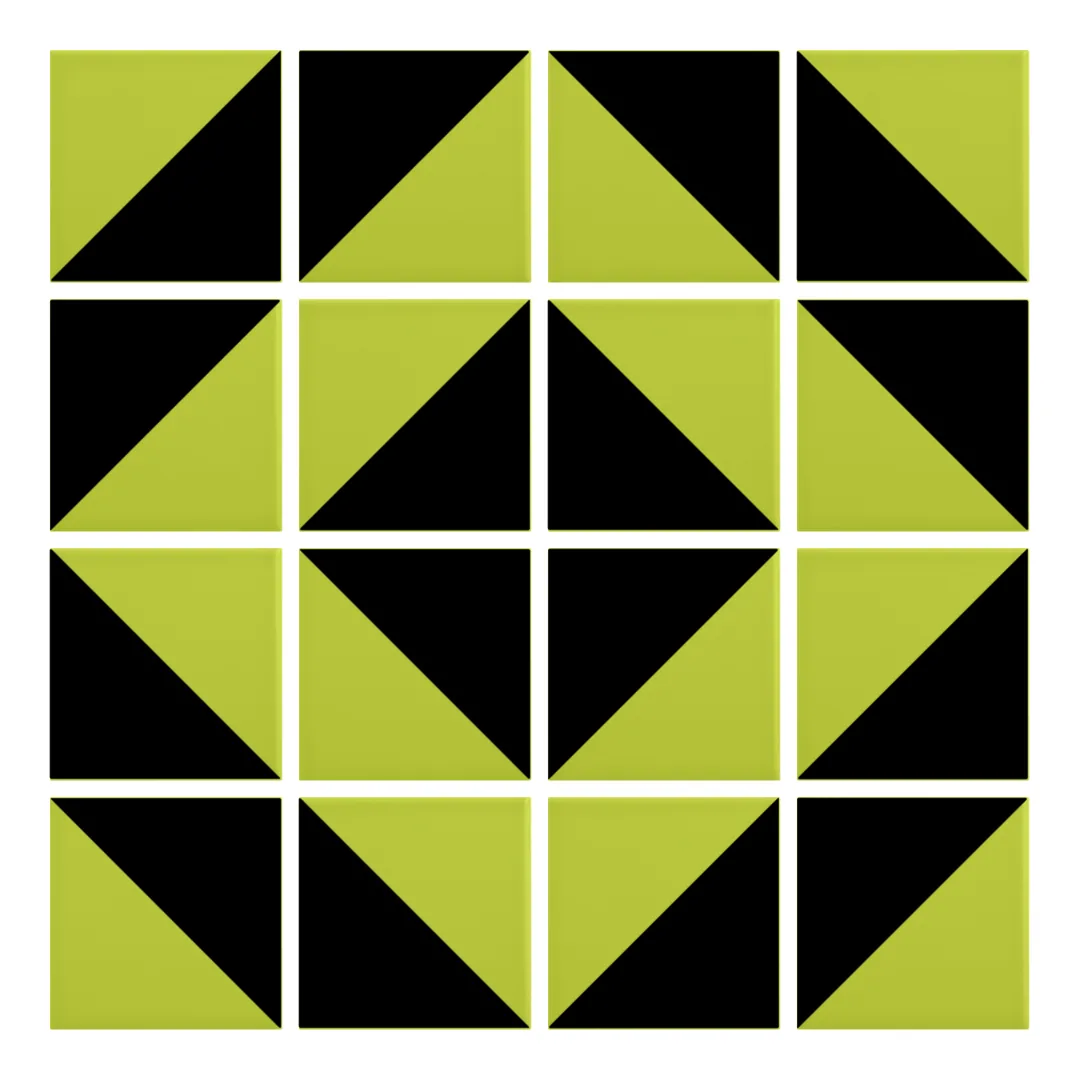 Patrón 5 de colocación de Azulejo Trigone Color 10x10 Verde Pistacho Mate