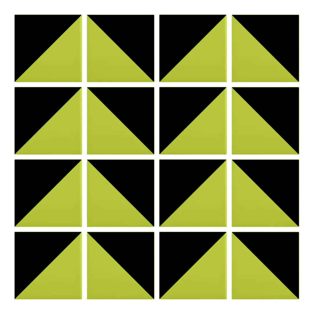 Patrón 6 de colocación de Azulejo Trigone Color 10x10 Verde Pistacho Mate