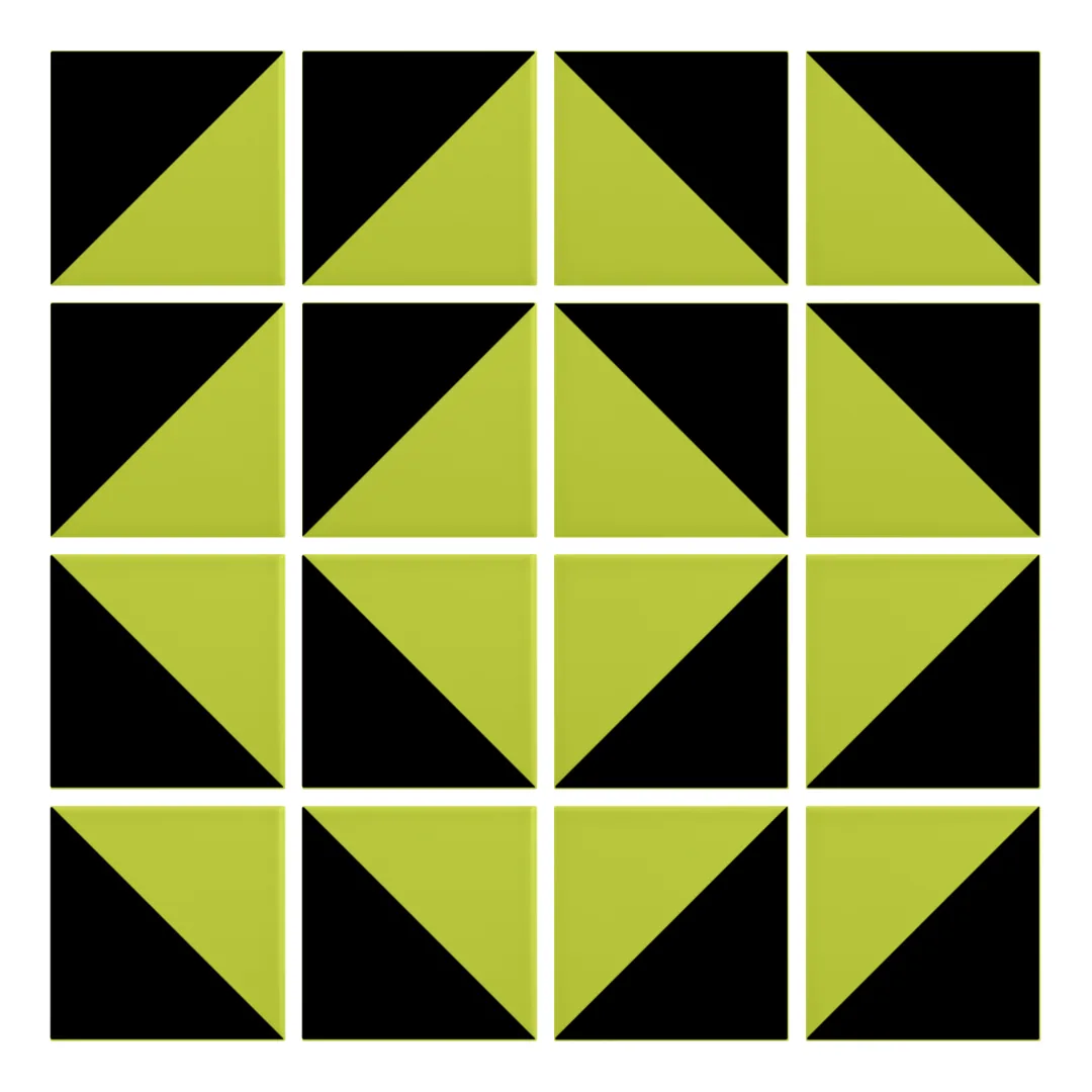 Patrón 7 de colocación de Azulejo Trigone Color 10x10 Verde Pistacho Mate