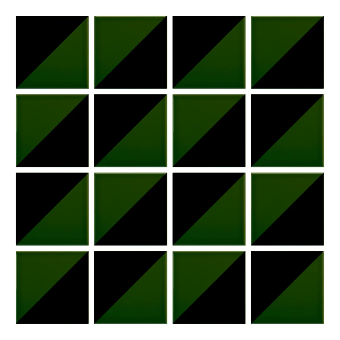 Patrón 2 de colocación de Azulejo Trigone Color 10x10 Verde Victoriano Brillo