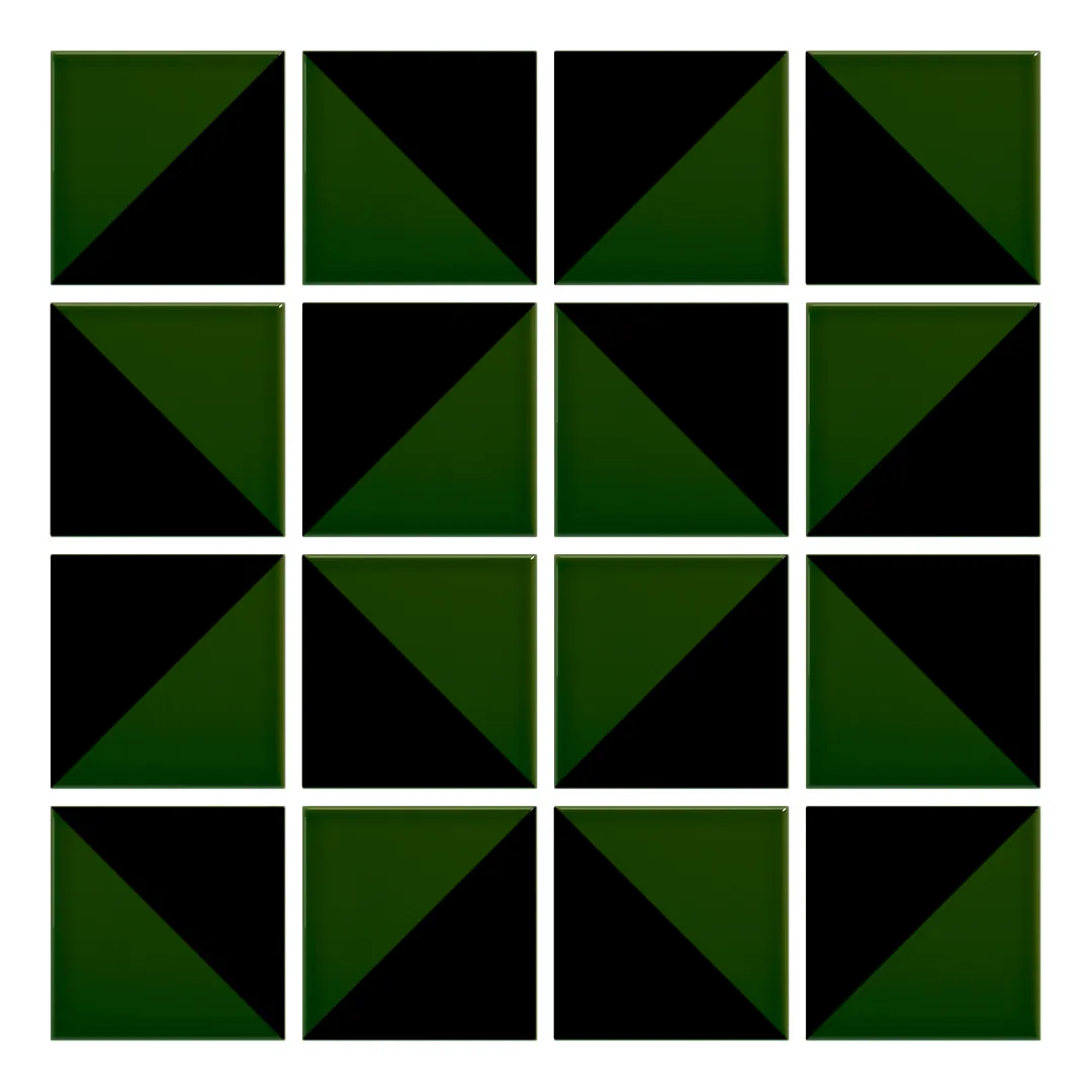 Patrón 3 de colocación de Azulejo Trigone Color 10x10 Verde Victoriano Brillo