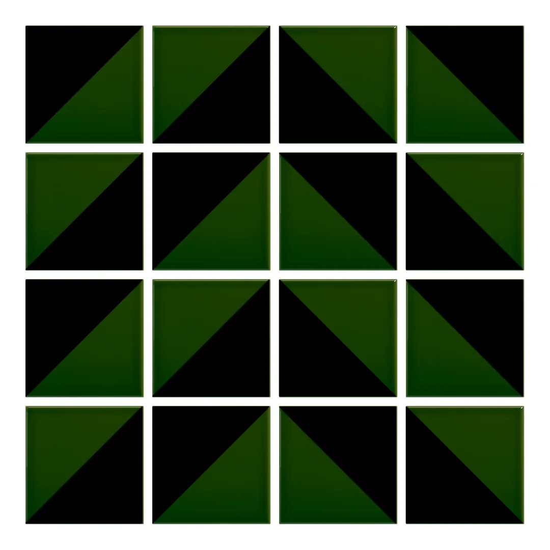 Patrón 4 de colocación de Azulejo Trigone Color 10x10 Verde Victoriano Brillo