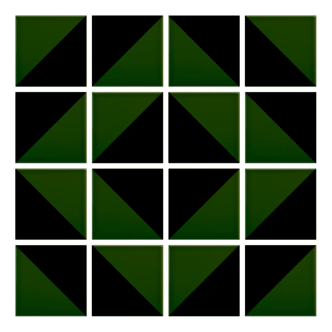 Patrón 5 de colocación de Azulejo Trigone Color 10x10 Verde Victoriano Brillo