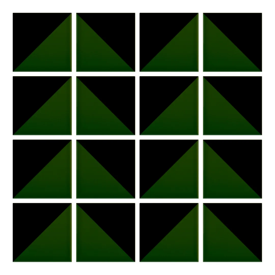 Patrón 6 de colocación de Azulejo Trigone Color 10x10 Verde Victoriano Brillo