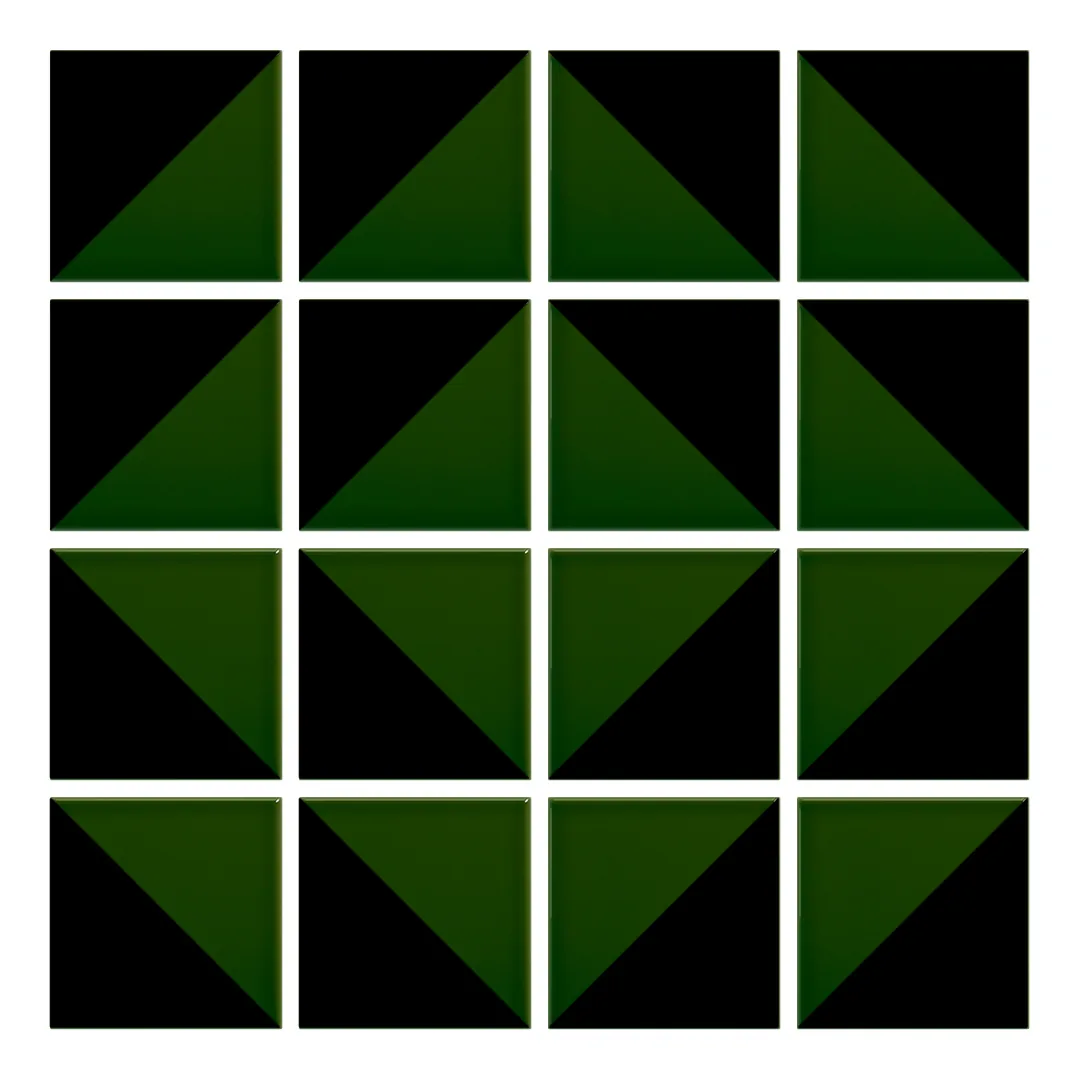 Patrón 7 de colocación de Azulejo Trigone Color 10x10 Verde Victoriano Brillo