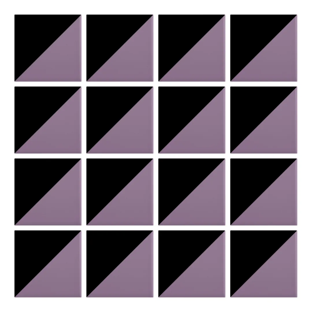 Patrón 1 de colocación de Azulejo Trigone Color 10x10 Violeta Mate