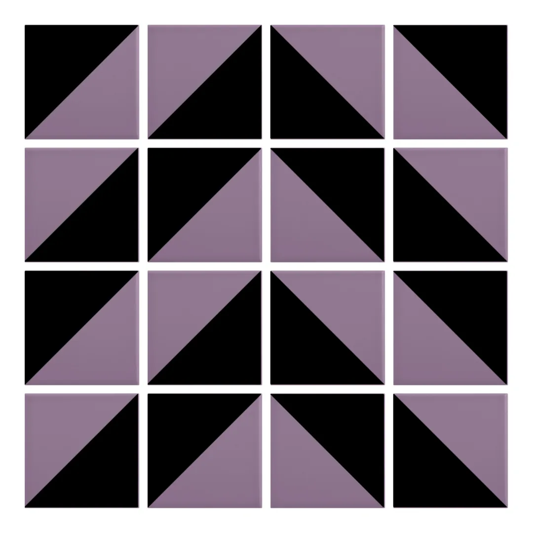 Patrón 4 de colocación de Azulejo Trigone Color 10x10 Violeta Mate