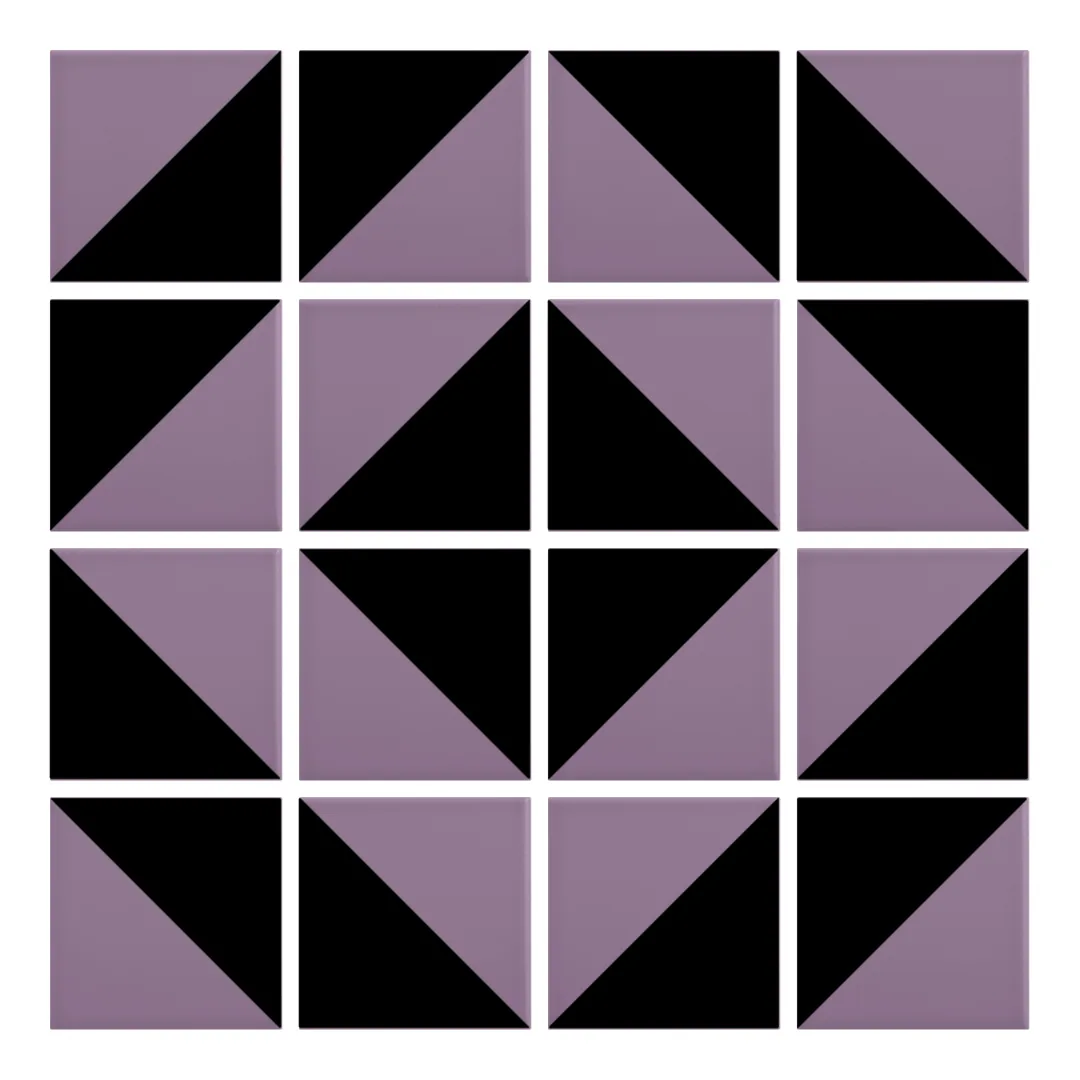 Patrón 5 de colocación de Azulejo Trigone Color 10x10 Violeta Mate