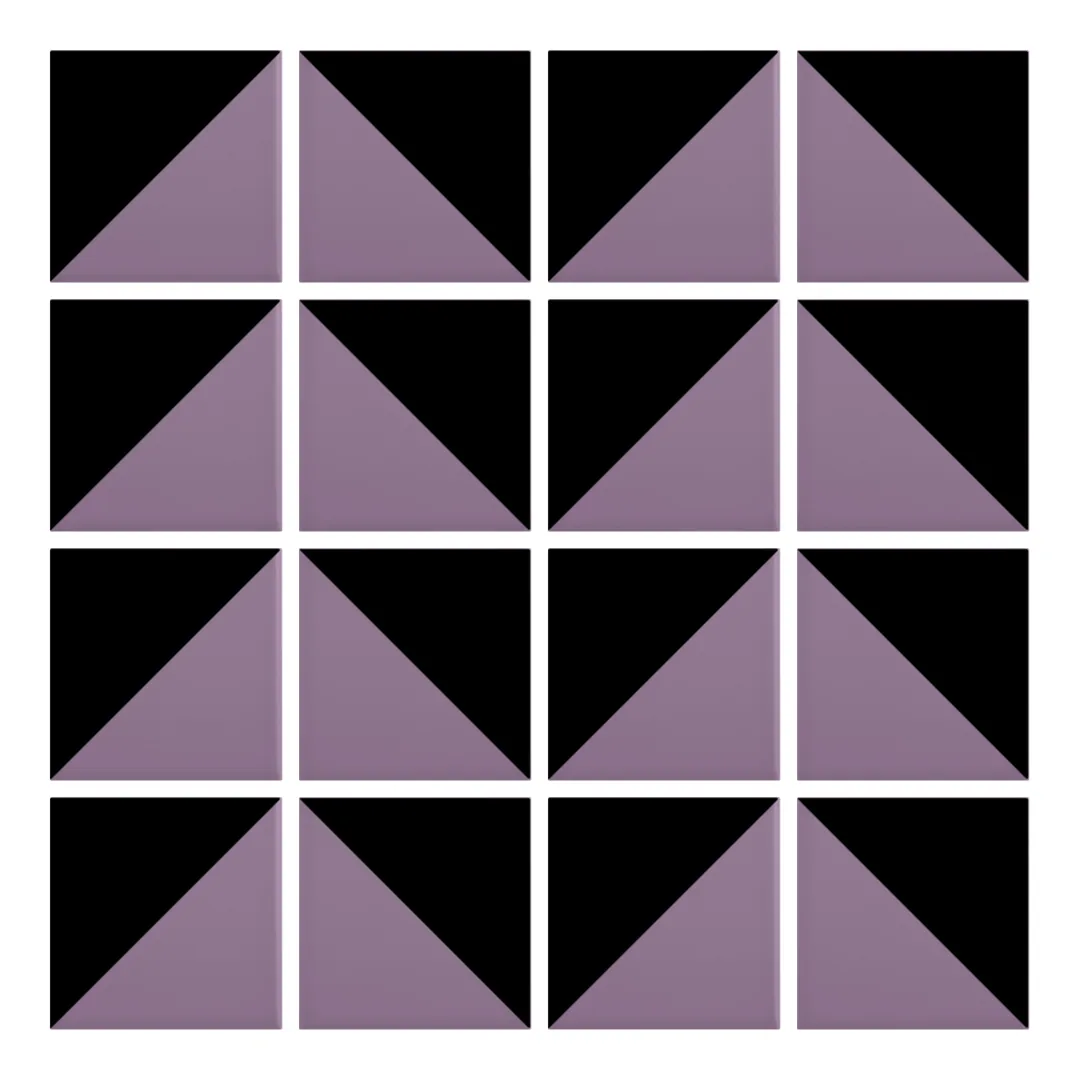 Patrón 6 de colocación de Azulejo Trigone Color 10x10 Violeta Mate
