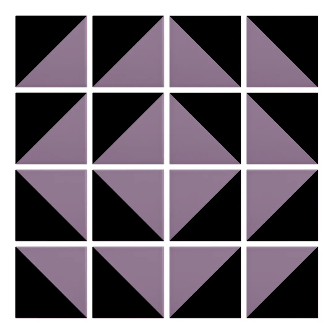 Patrón 7 de colocación de Azulejo Trigone Color 10x10 Violeta Mate