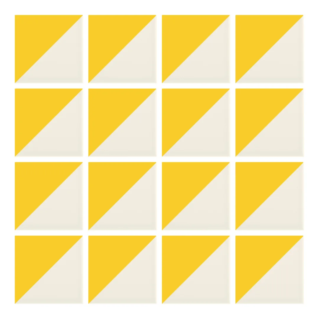 Patrón 1 de colocación de Azulejo Trigone Crema 10x10 Amarillo Brillo