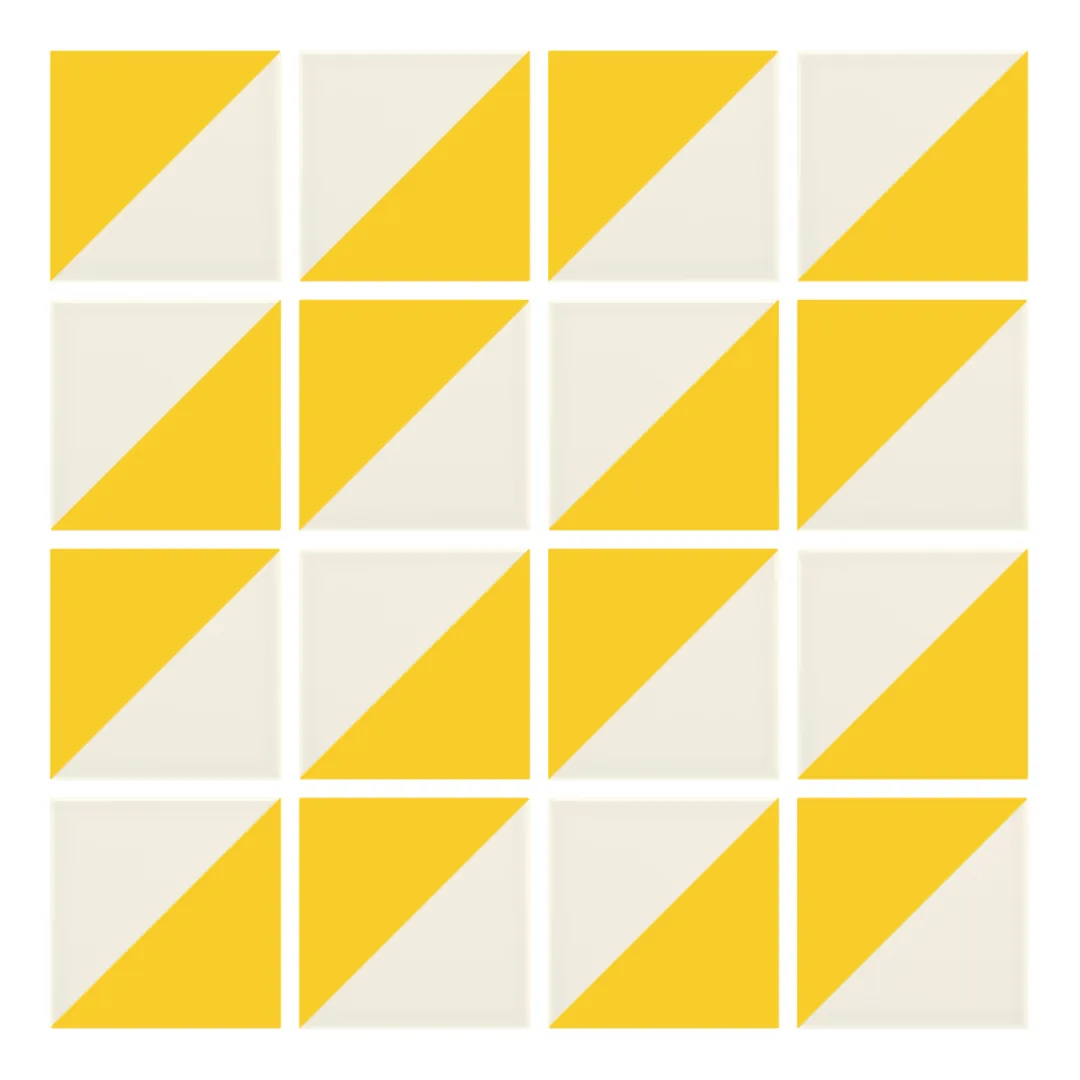 Patrón 2 de colocación de Azulejo Trigone Crema 10x10 Amarillo Brillo