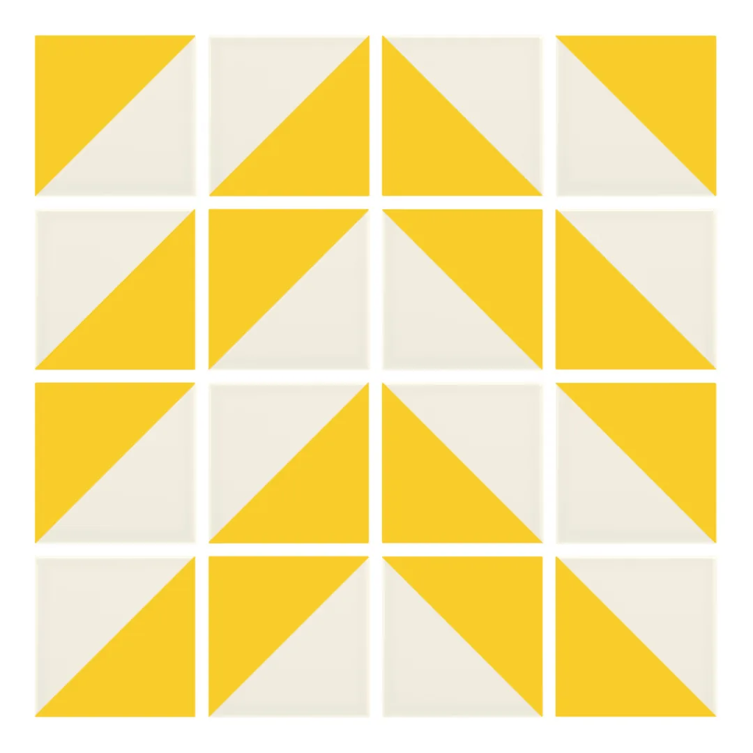 Patrón 4 de colocación de Azulejo Trigone Crema 10x10 Amarillo Brillo