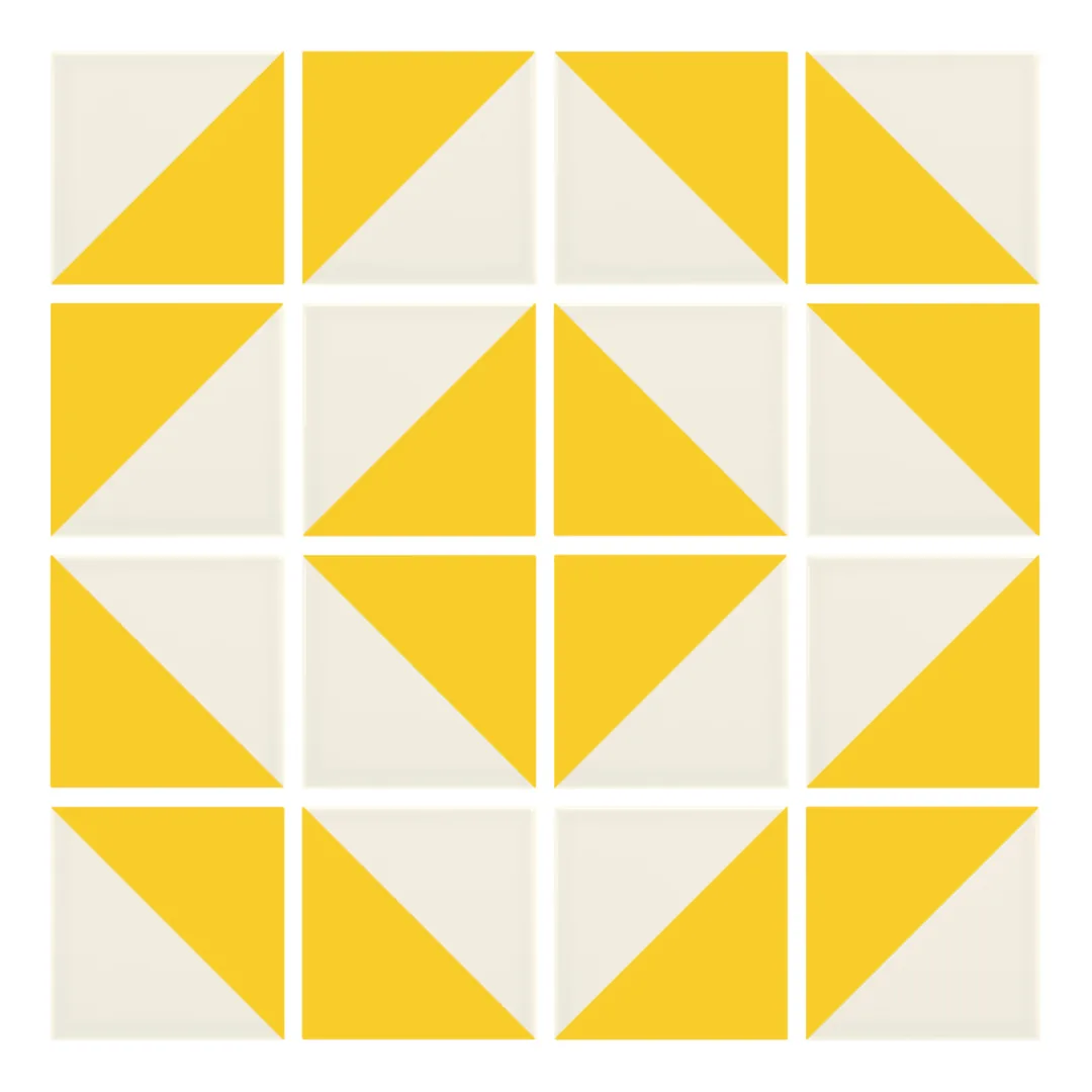 Patrón 5 de colocación de Azulejo Trigone Crema 10x10 Amarillo Brillo