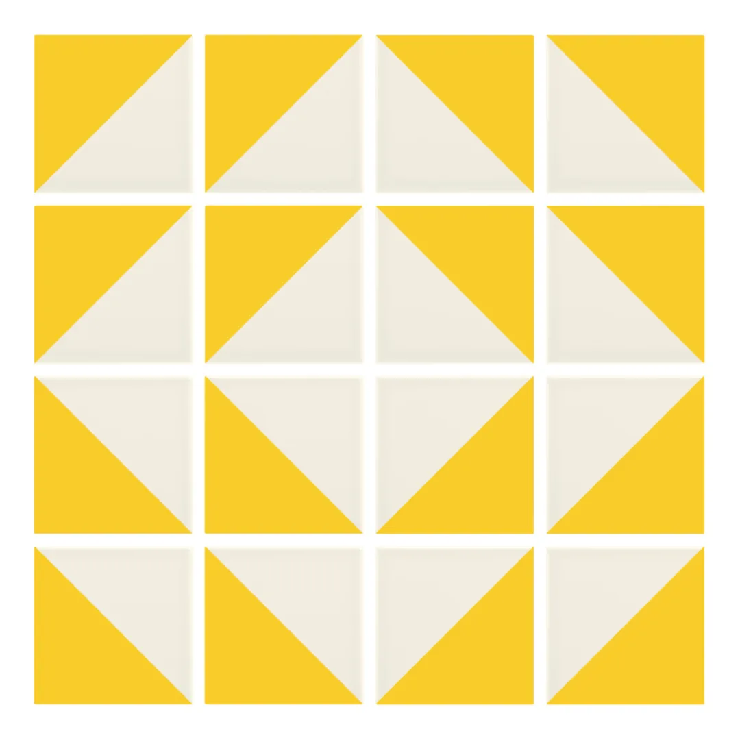 Patrón 7 de colocación de Azulejo Trigone Crema 10x10 Amarillo Brillo