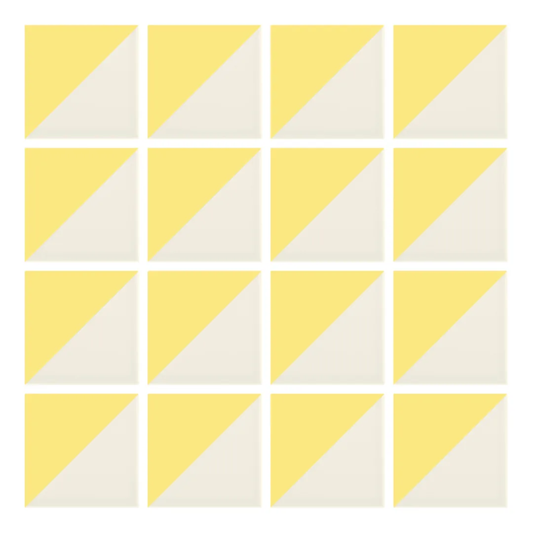 Patrón 1 de colocación de Azulejo Trigone Crema 10x10 Amarillo Claro Brillo