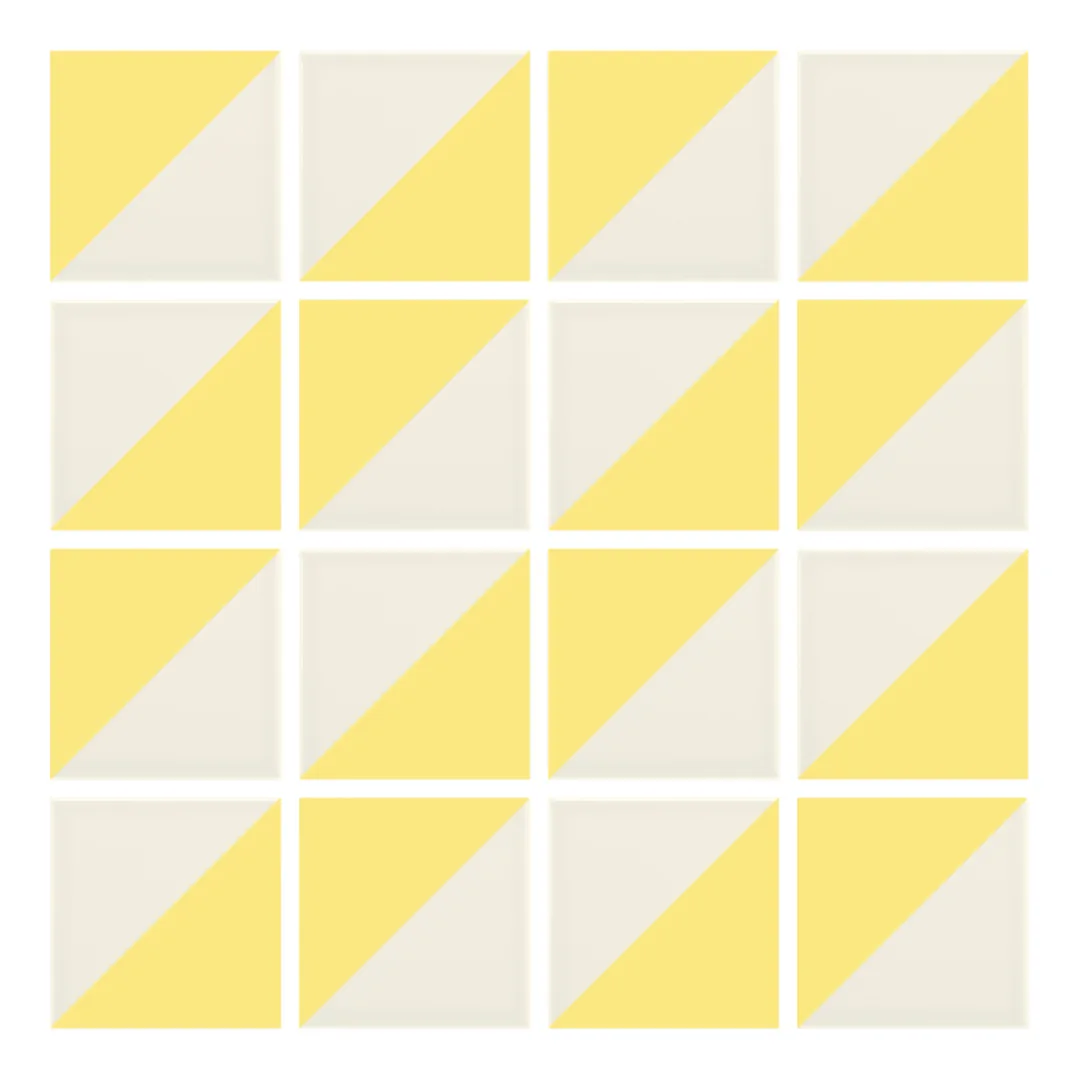 Patrón 2 de colocación de Azulejo Trigone Crema 10x10 Amarillo Claro Brillo