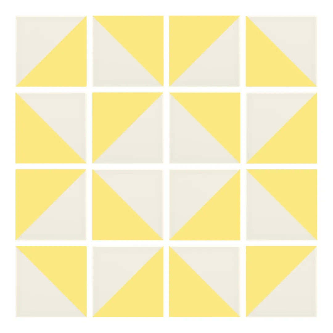 Patrón 3 de colocación de Azulejo Trigone Crema 10x10 Amarillo Claro Brillo