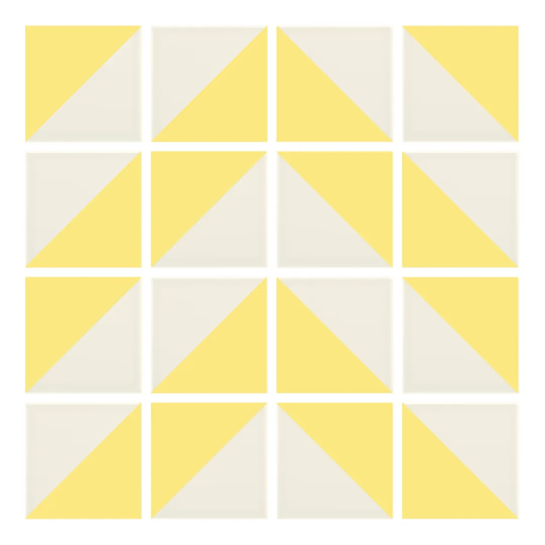 Patrón 4 de colocación de Azulejo Trigone Crema 10x10 Amarillo Claro Brillo