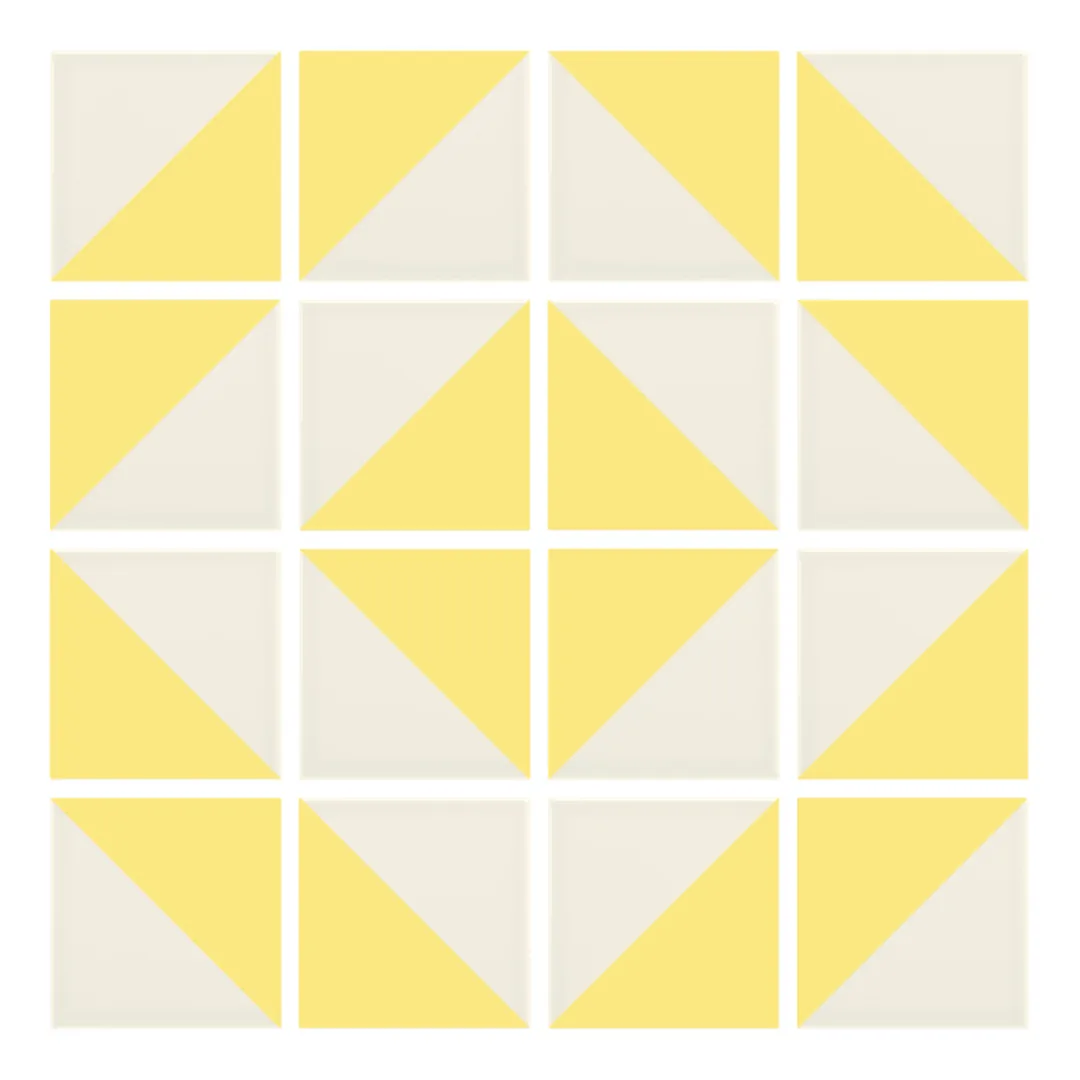 Patrón 5 de colocación de Azulejo Trigone Crema 10x10 Amarillo Claro Brillo