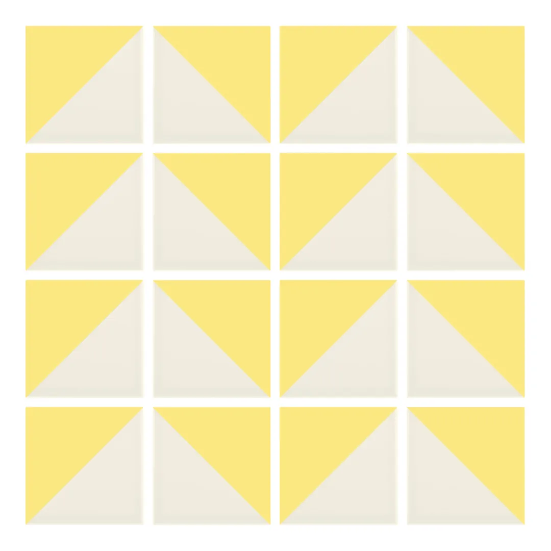 Patrón 6 de colocación de Azulejo Trigone Crema 10x10 Amarillo Claro Brillo
