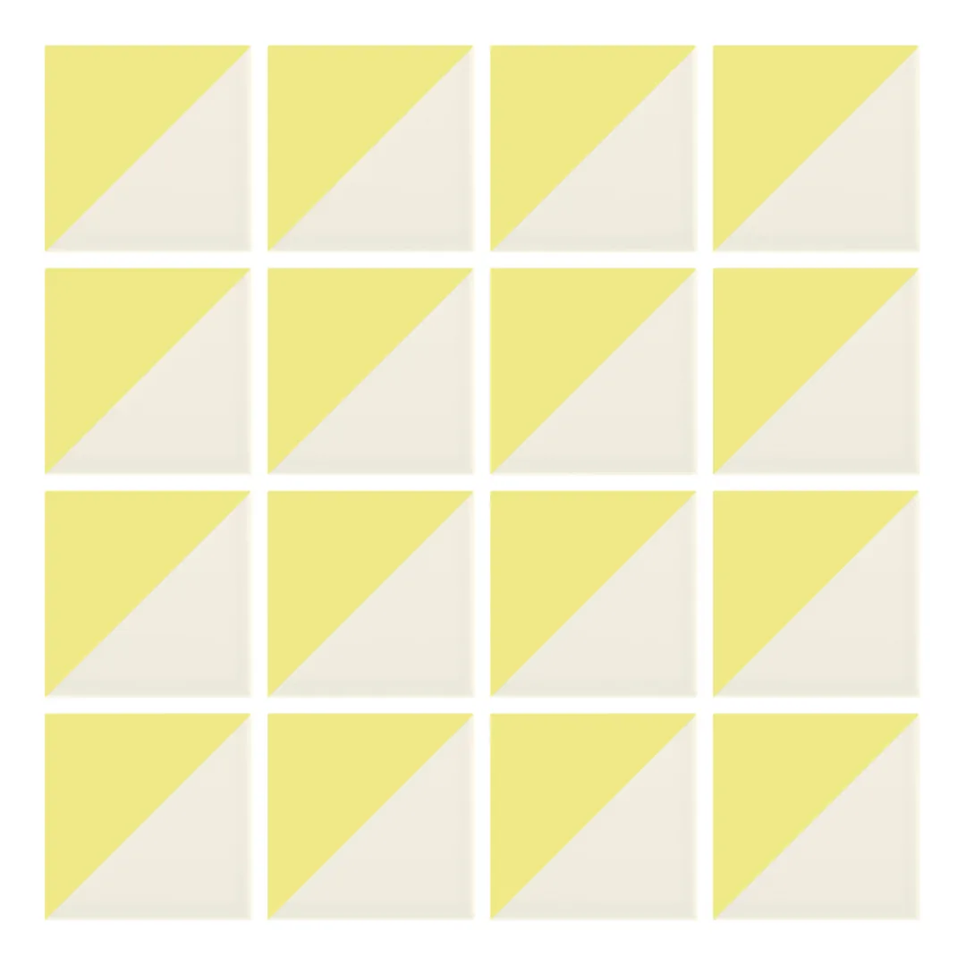 Patrón 1 de colocación de Azulejo Trigone Crema 10x10 Amarillo Limón Mate