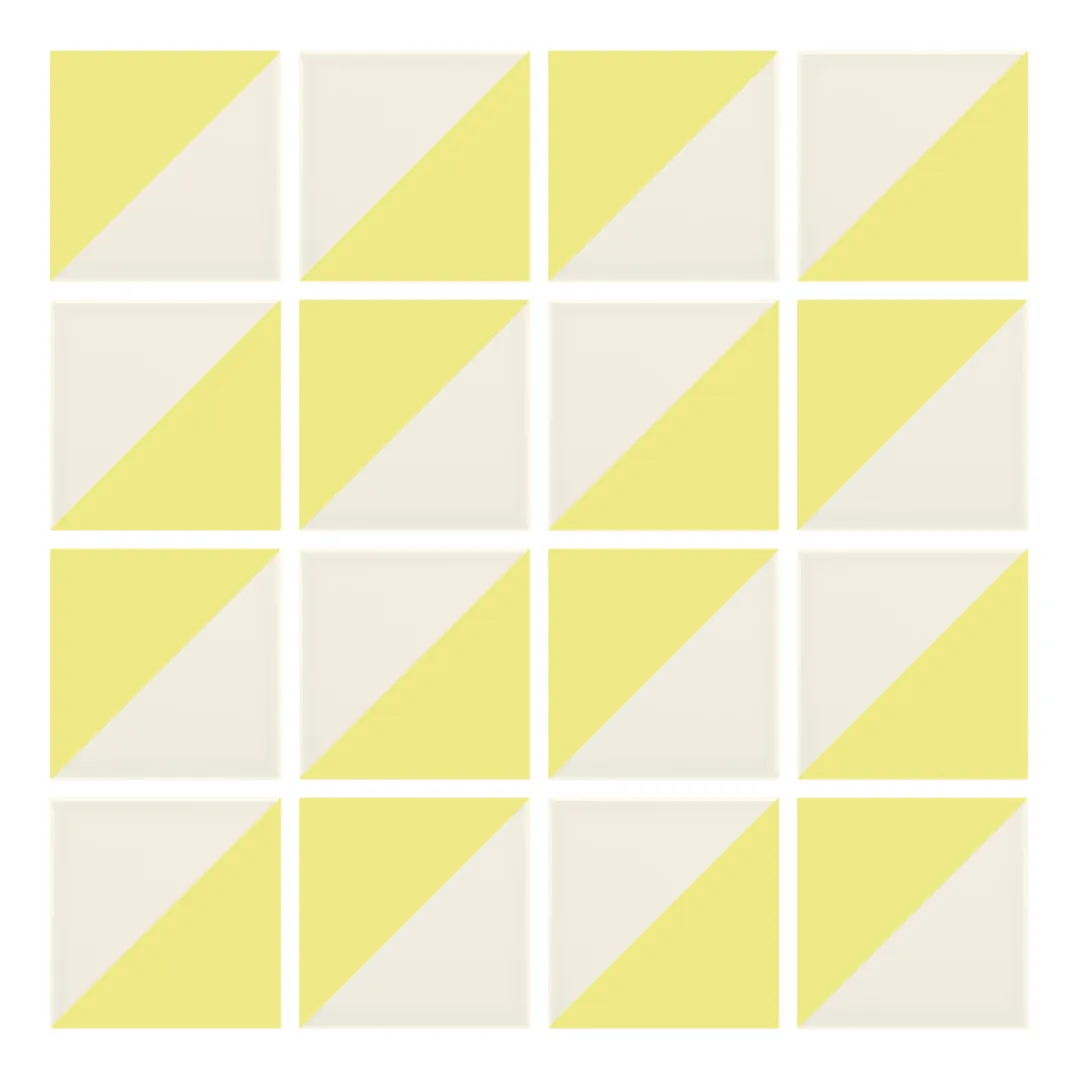 Patrón 2 de colocación de Azulejo Trigone Crema 10x10 Amarillo Limón Mate