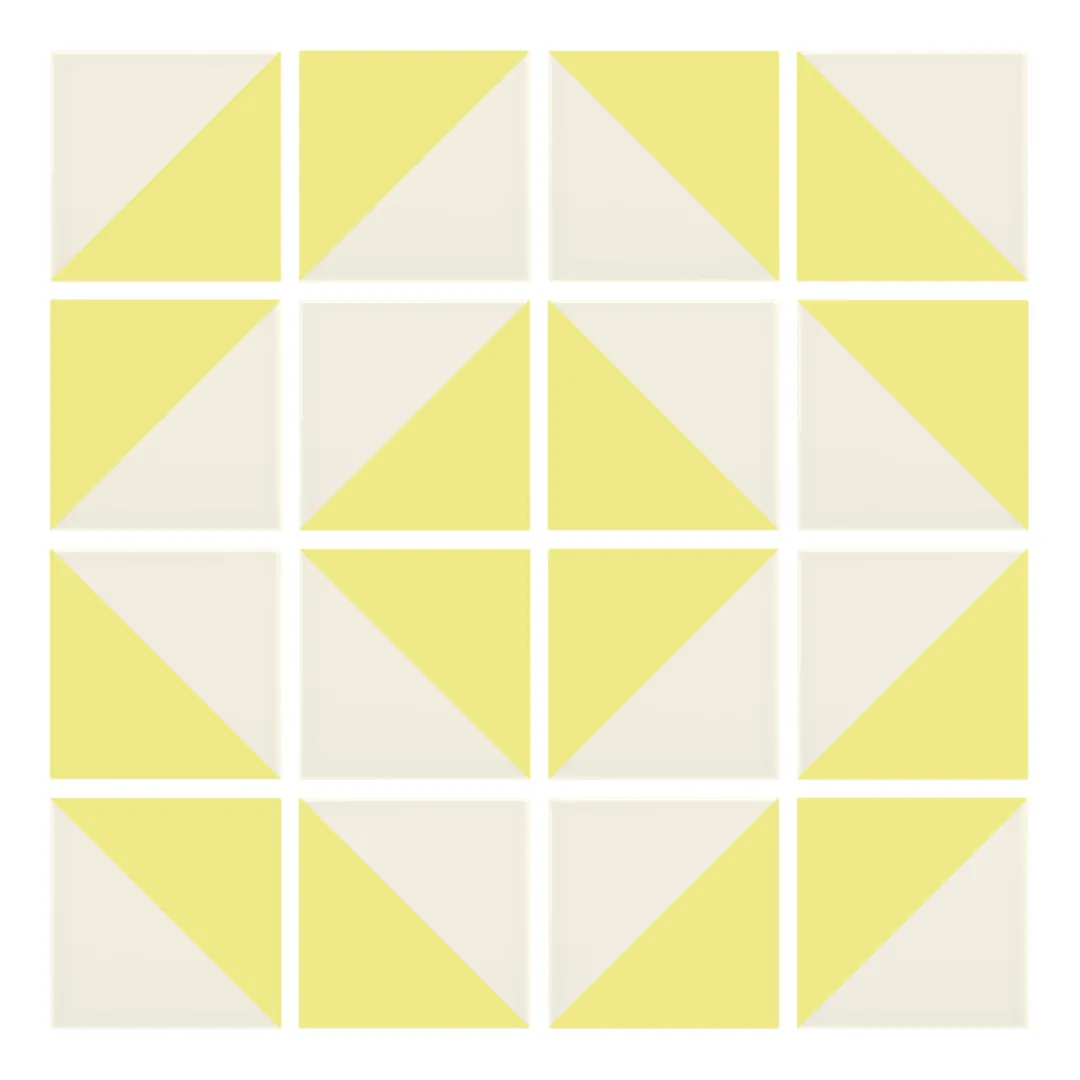 Patrón 5 de colocación de Azulejo Trigone Crema 10x10 Amarillo Limón Mate