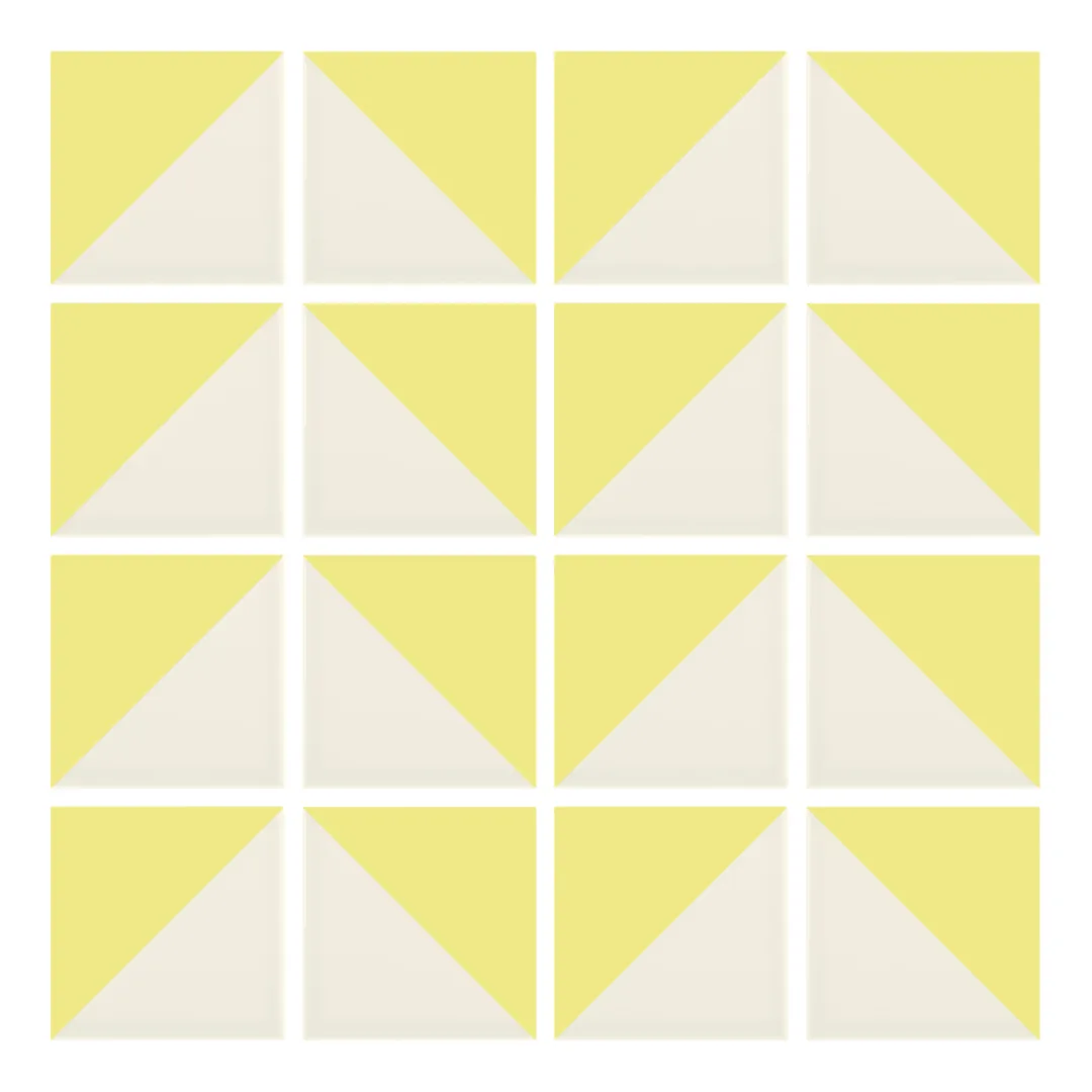 Patrón 6 de colocación de Azulejo Trigone Crema 10x10 Amarillo Limón Mate