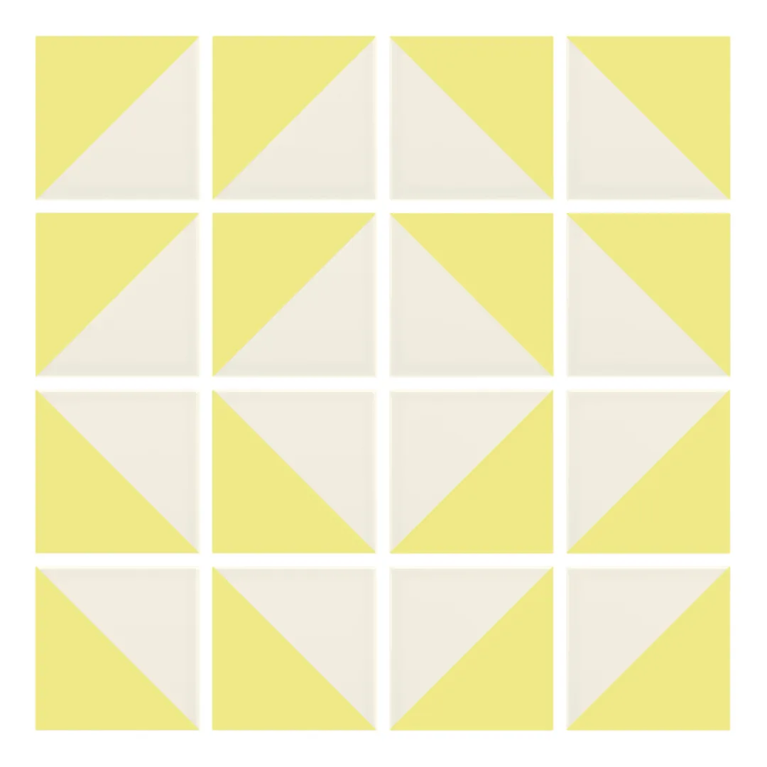 Patrón 7 de colocación de Azulejo Trigone Crema 10x10 Amarillo Limón Mate