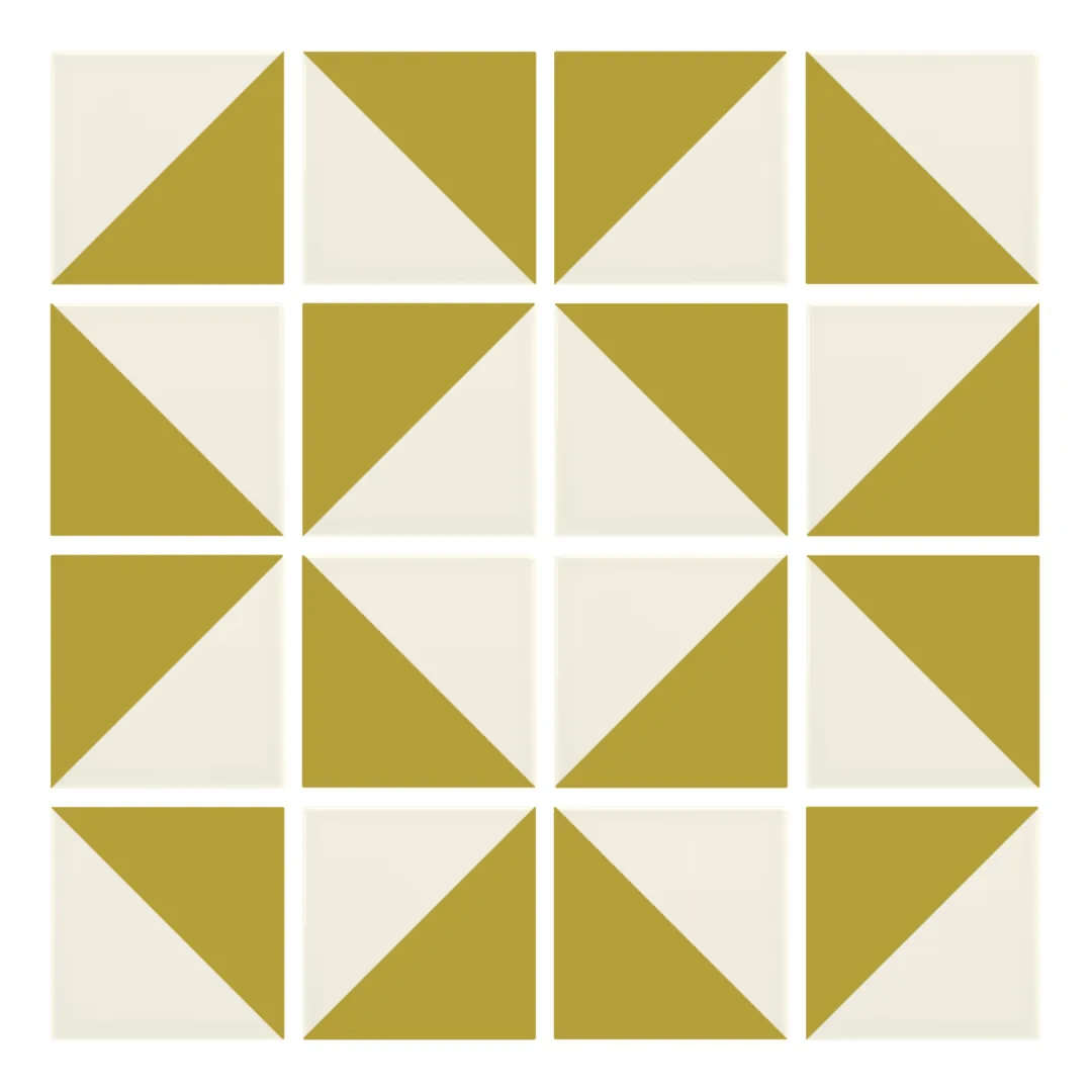 Patrón 3 de colocación de Azulejo Trigone Crema 10x10 Arena Brillo