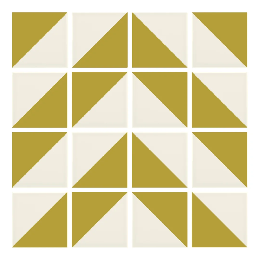 Patrón 4 de colocación de Azulejo Trigone Crema 10x10 Arena Brillo
