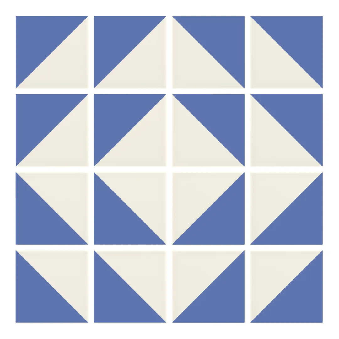 Patrón 7 de colocación de Azulejo Trigone Crema 10x10 Azul Marino Mate