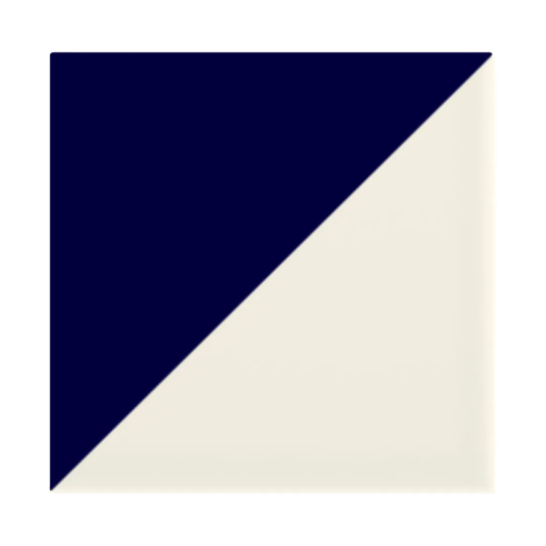 Azulejo Trigone Crema 10x10 Azul Victoriano Brillo