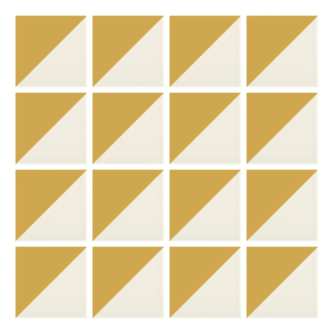 Patrón 1 de colocación de Azulejo Trigone Crema 10x10 Beige Brillo