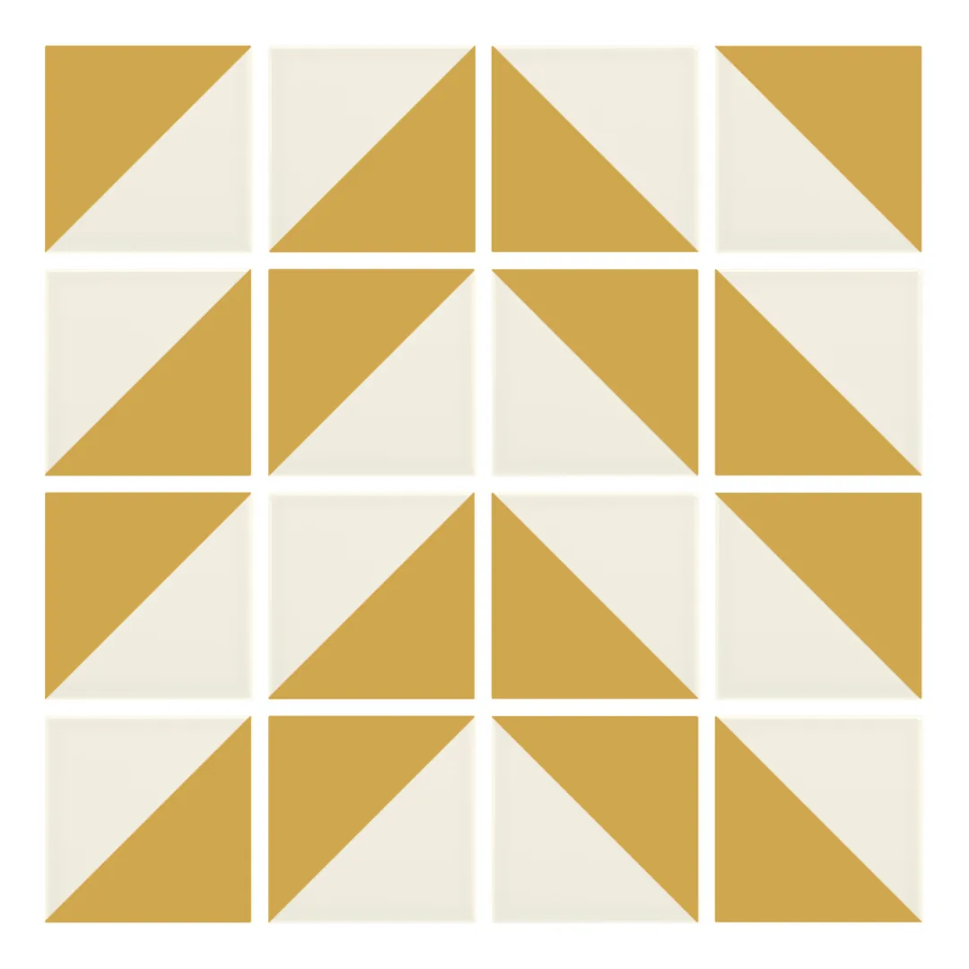 Patrón 4 de colocación de Azulejo Trigone Crema 10x10 Beige Brillo